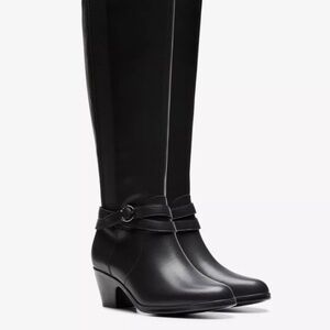 Clark’s Emily2 Dream -Black Leather size 6.5 BRAND NEW Women’s knee -high boots